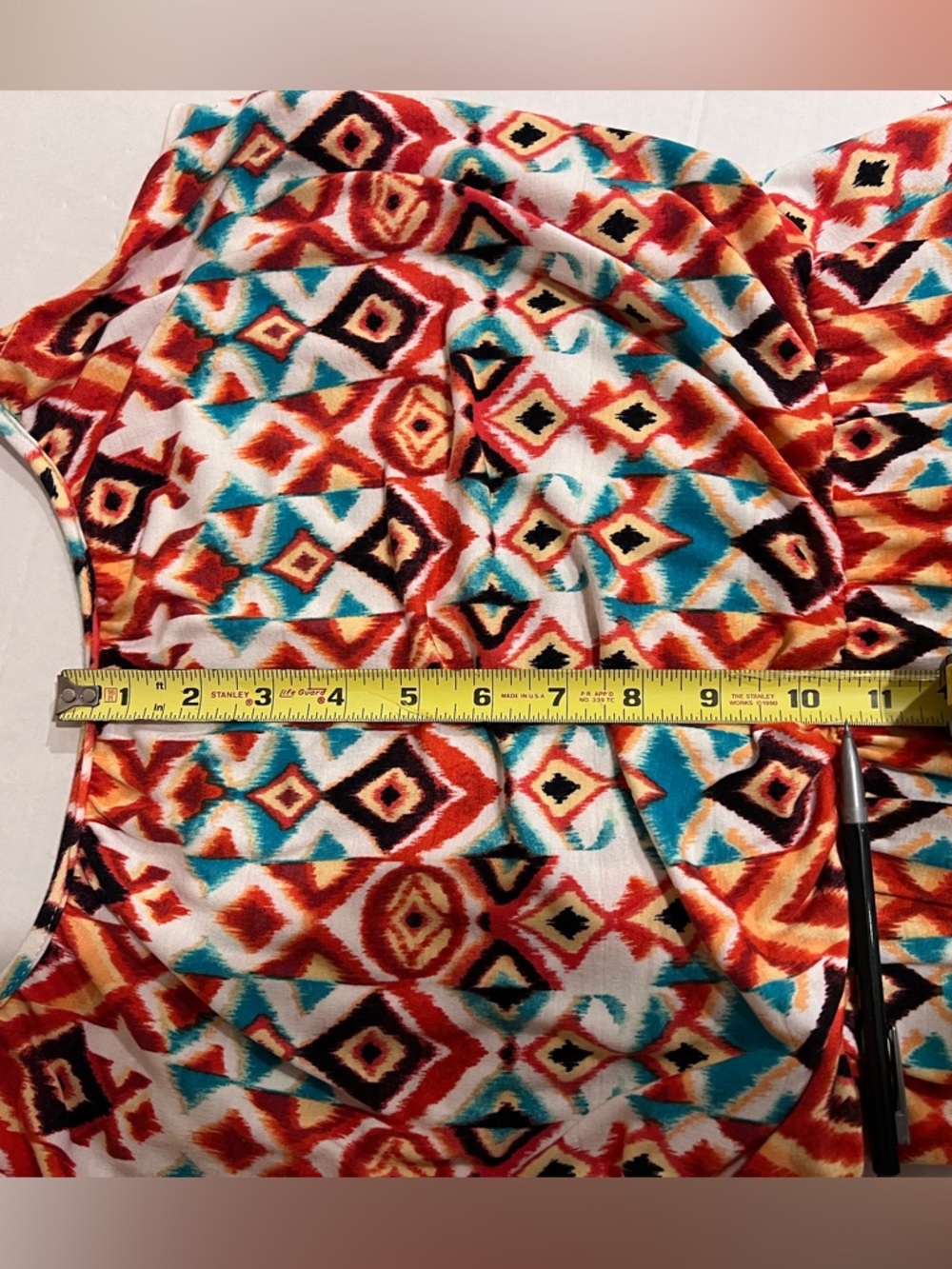 Wallflower Women’s Colorful Boho Aztec Print Maxi Sleeveless Summer Dress L - Picture 10 of 11